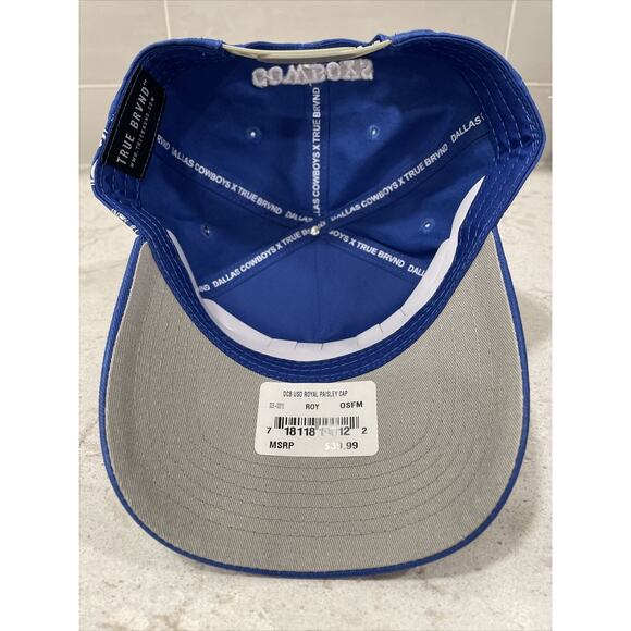 DALLAS COWBOYS Hat True Brvnd X Upside Down Royal Blue Paisley Snapback Cap NWT - Picture 6 of 9